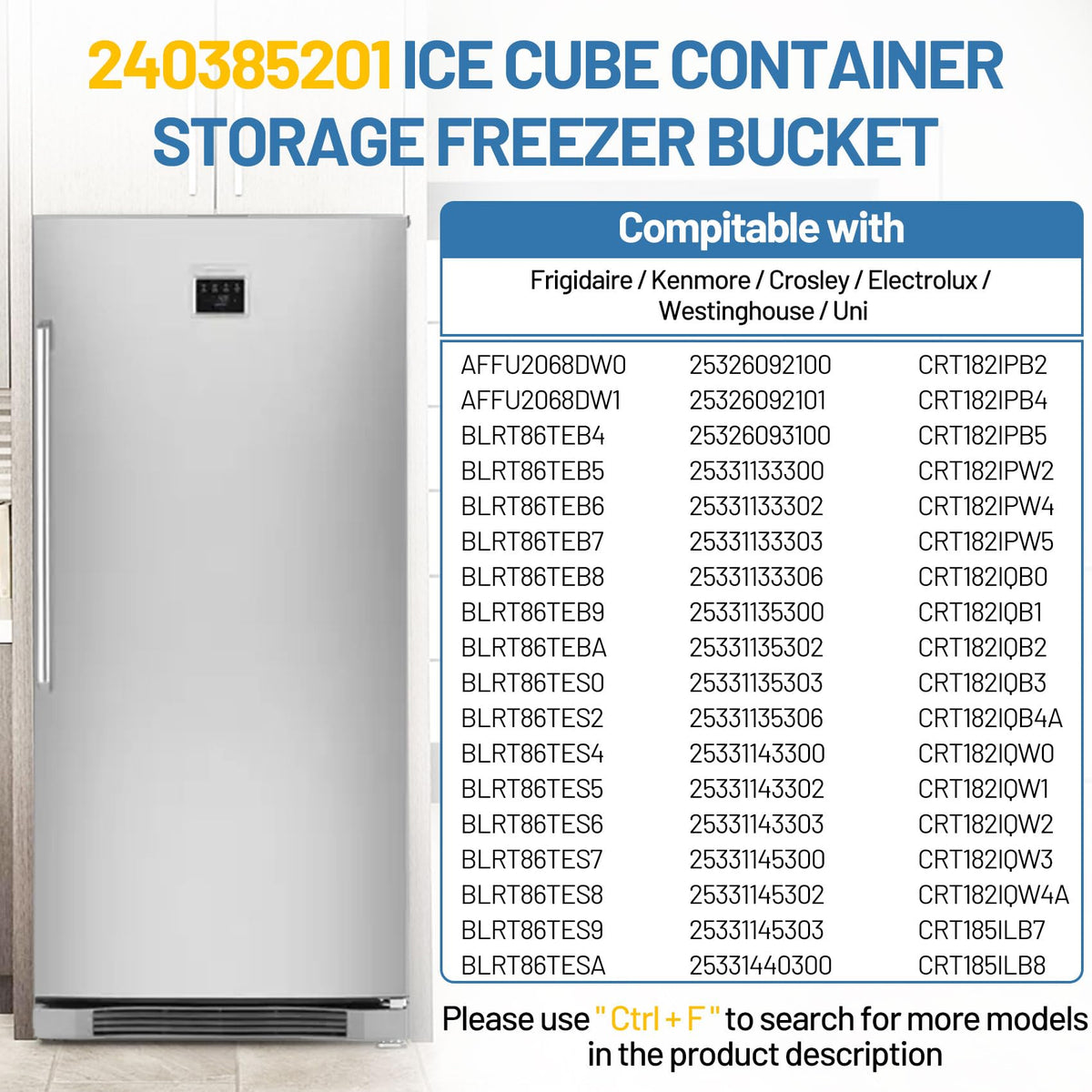 240385201 Ice Cube Container Storage Freezer Bucke