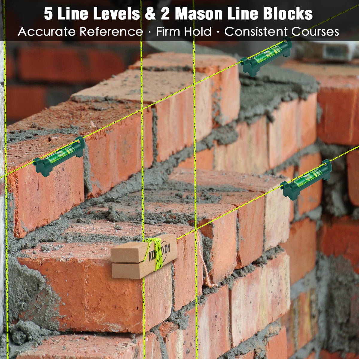Konvixon 10PCS Masonry Line String Set for Bricklaying and Alignment