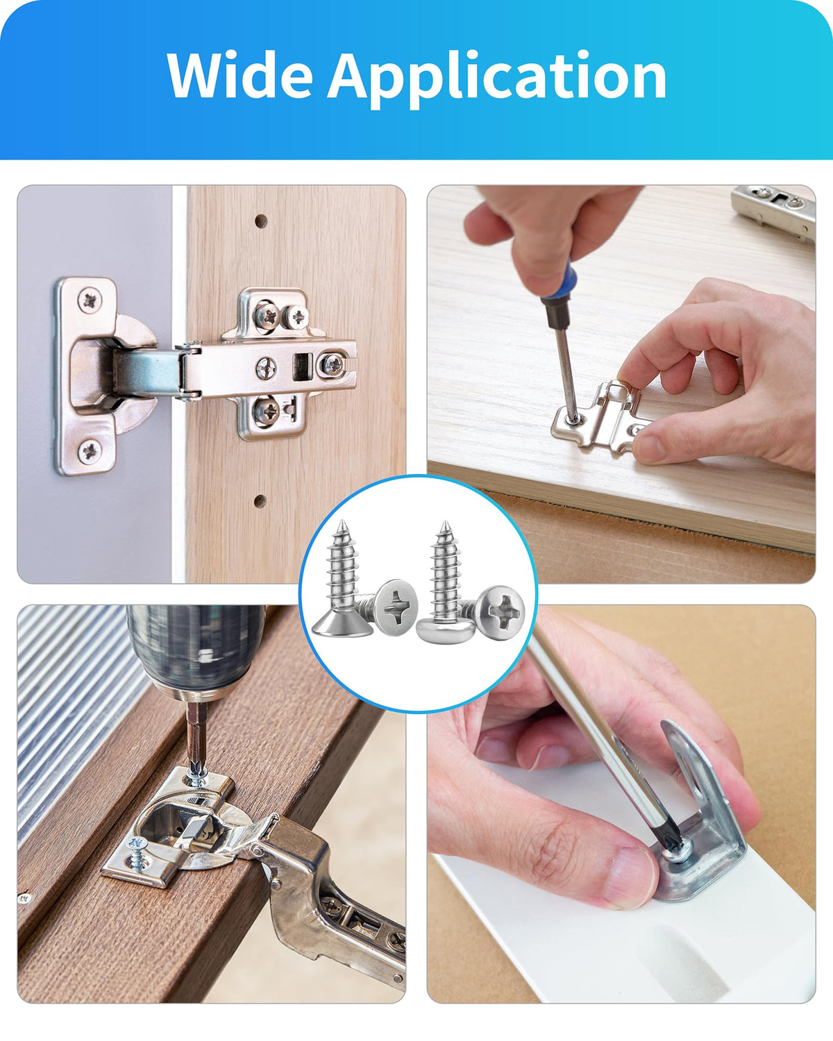 M3 M4 M5 M6 Wood Screws Assortment Set,304 Stainless Steel Assorted Self Tapping Screws Kit Truss Flat Pan Head Phillips Drive Drilling for Deck Drywall Concrete Sheet Metal (Flat & Pan Head 820PCS)
