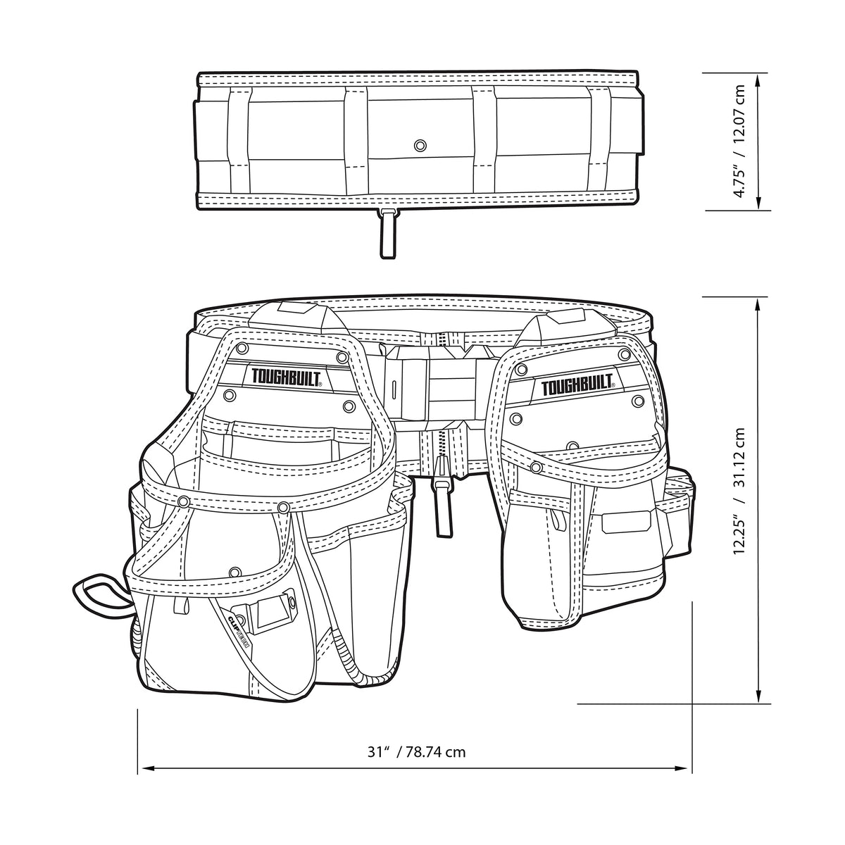 ToughBuilt ClipTech - 3-Piece Handyman Tool Belt Set, TB-CT-111-CP