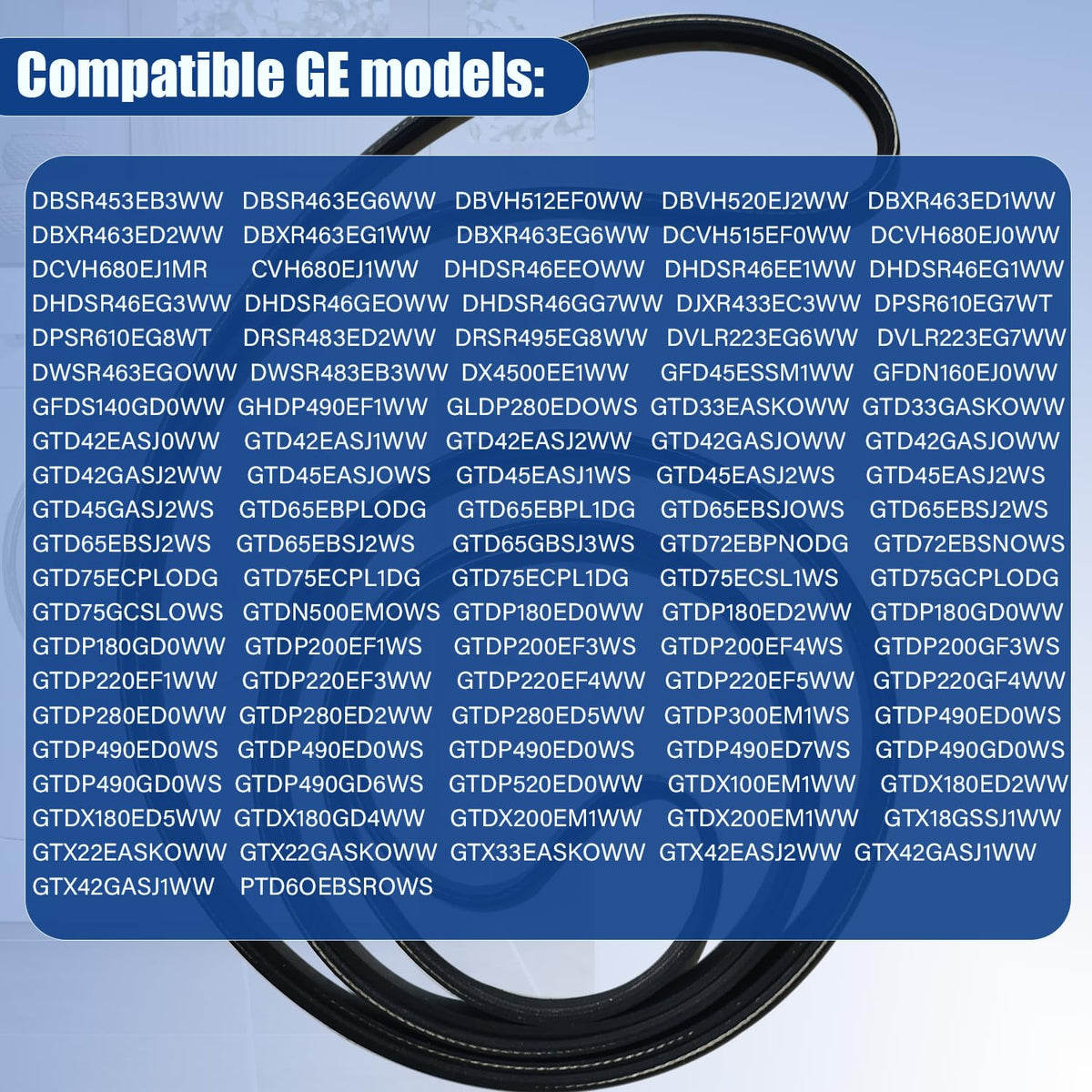 𝐔𝐩𝐠𝐫𝐚𝐝𝐞𝐝 Dryer Drum Drive Belt Premium Dryer Replacement Part Compatible with GE GTD42EASJ2WW GTD33GASK0WW GTD65EBSJ3WS DBXR463ED1WW GTDP180ED0WW GTD33EASK0WW 89.5 in