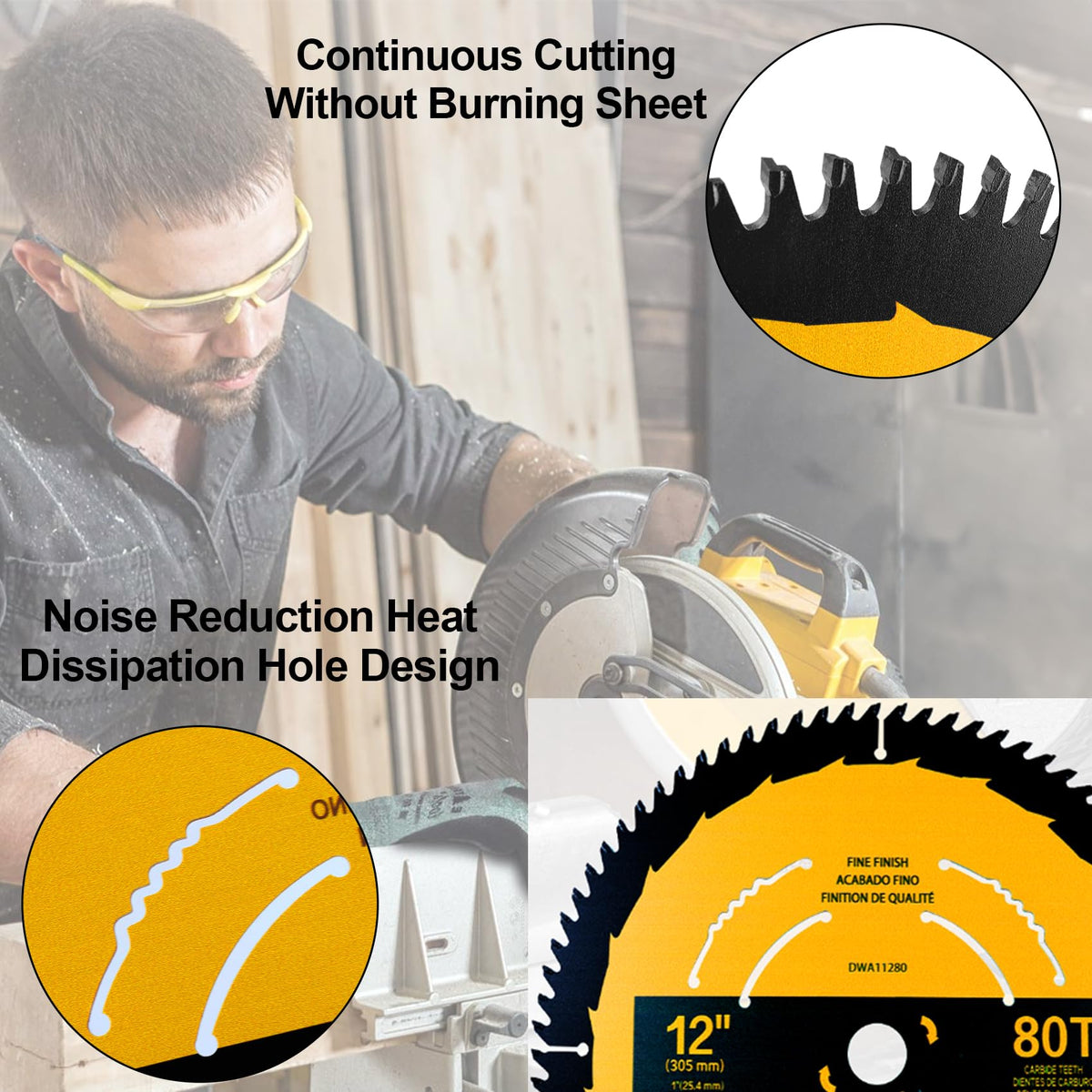 2-Pack 10in 40T/60T Table Saw Blades Compatible with Dewalt