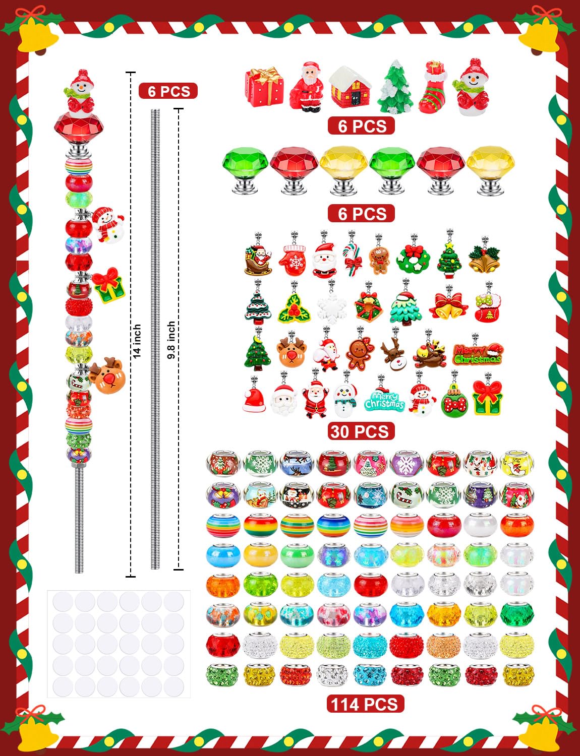 Christmas Beaded Garden Stakes, 12 in Fairy Wand Garden Stake Beads Kits