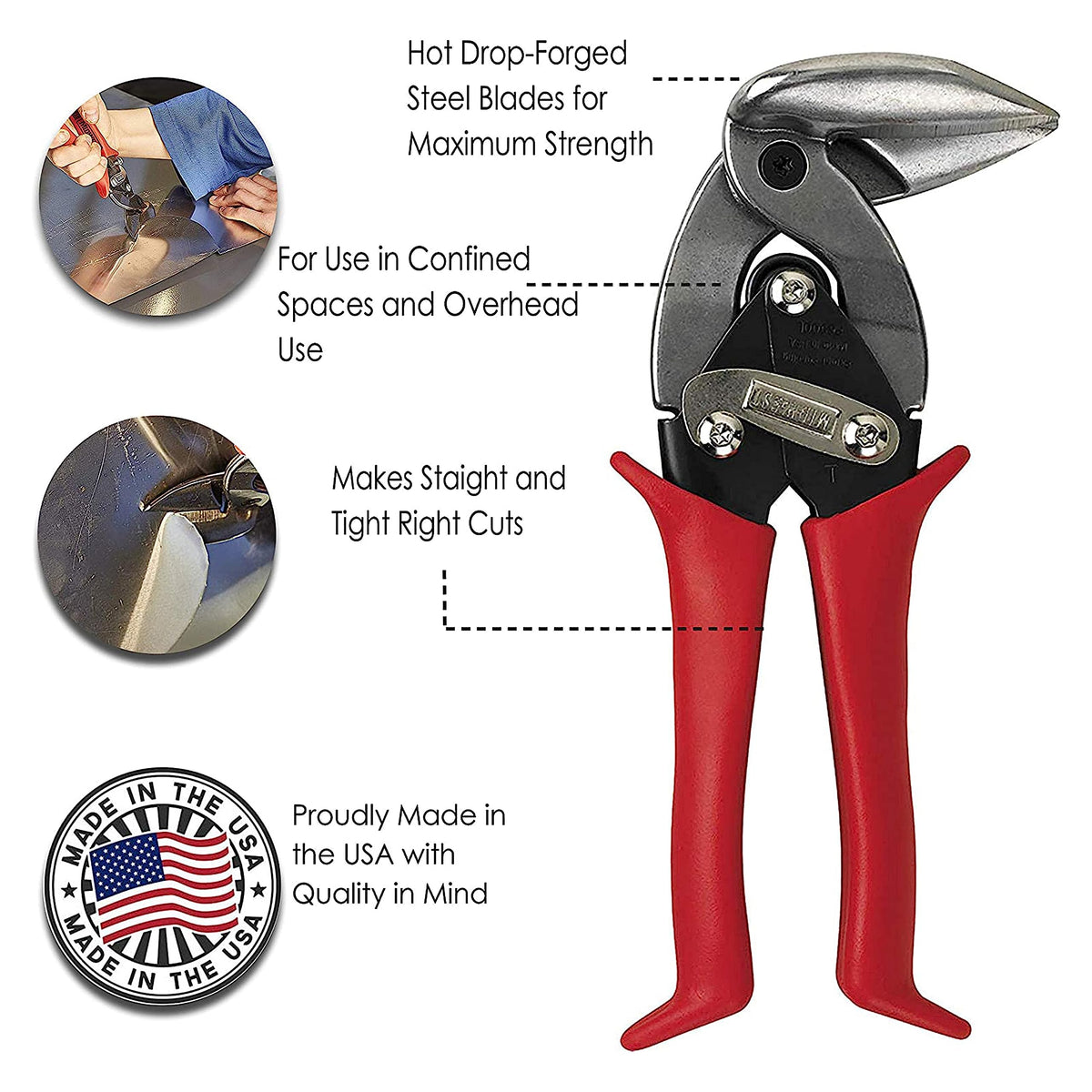 MIDWEST Aviation Snip, Left Cut Upright Tin Snips