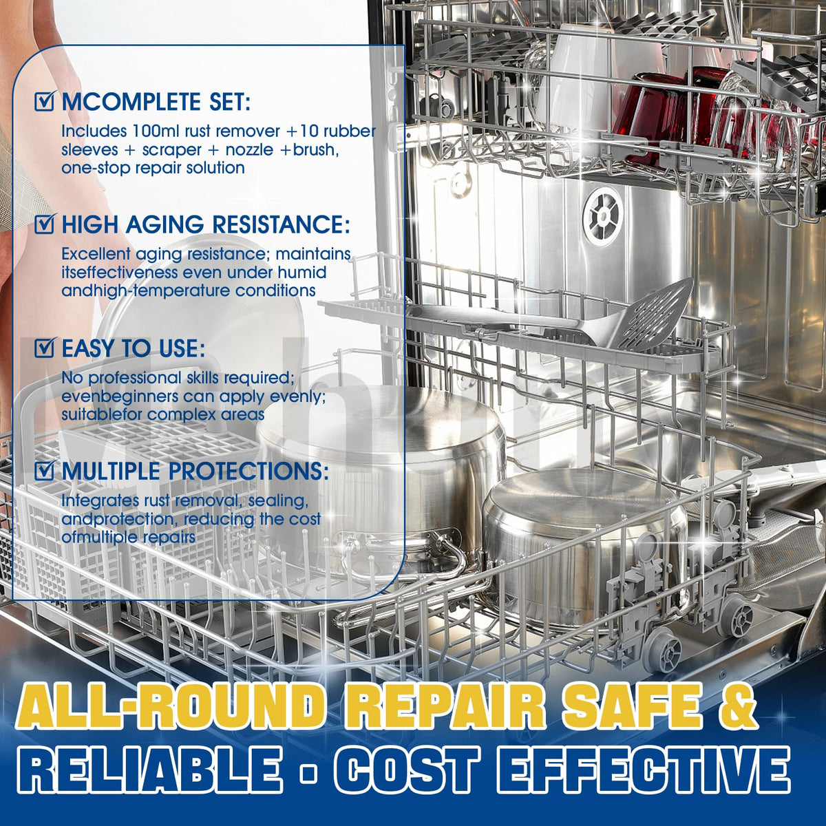 3.38 Oz Dishwasher Rack Repair Kit, High Low Tempe