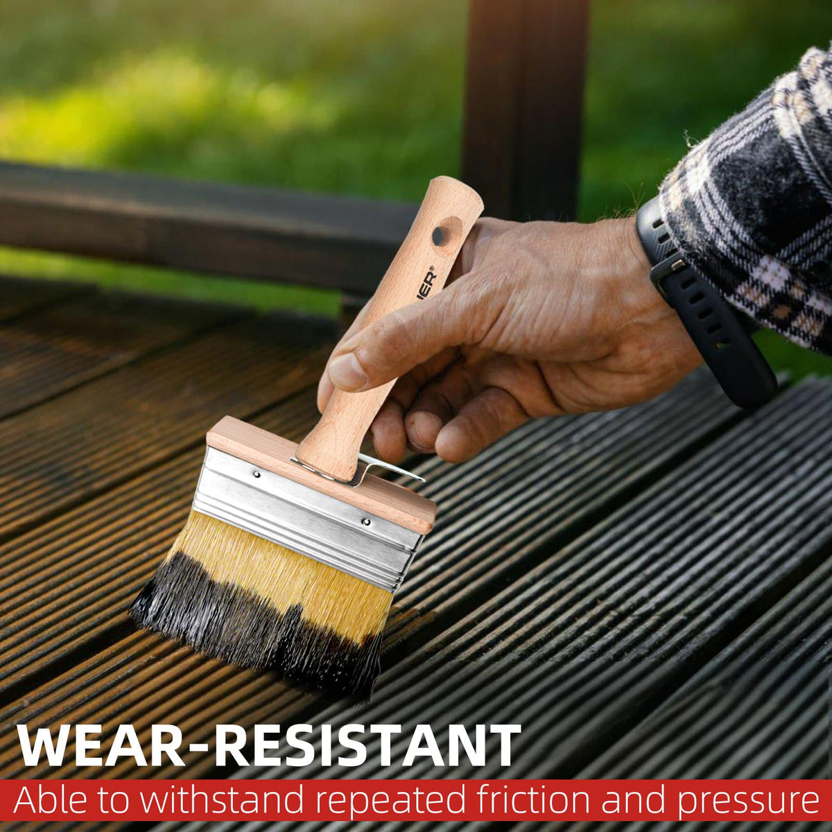 Wesquer 3 Pack Deck Stain Limewash Paint Brush Set