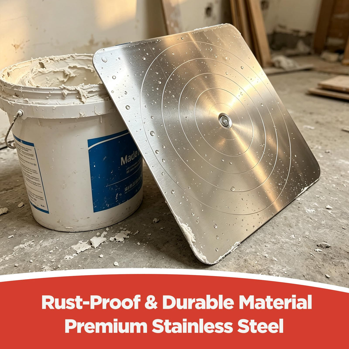 Aluminum Plaster Hawk Mortar Board Holder & Stainless Trowel Set(MB-01)