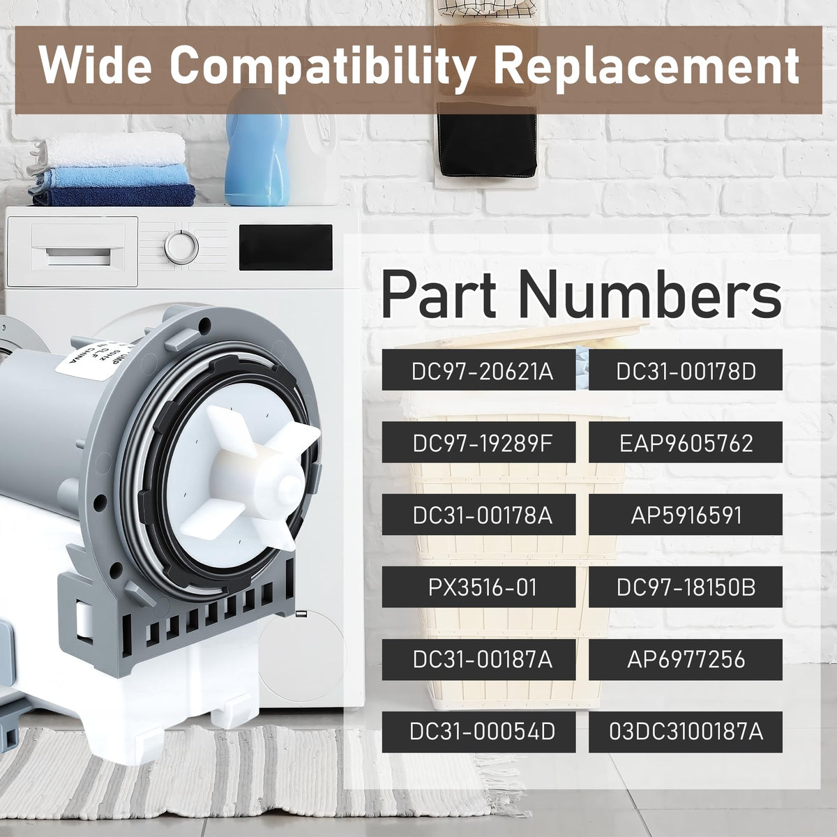 PX3516-01 Washer Drain Pump for Samsung DC31-00054D DC31-00187A WF45T6000AW