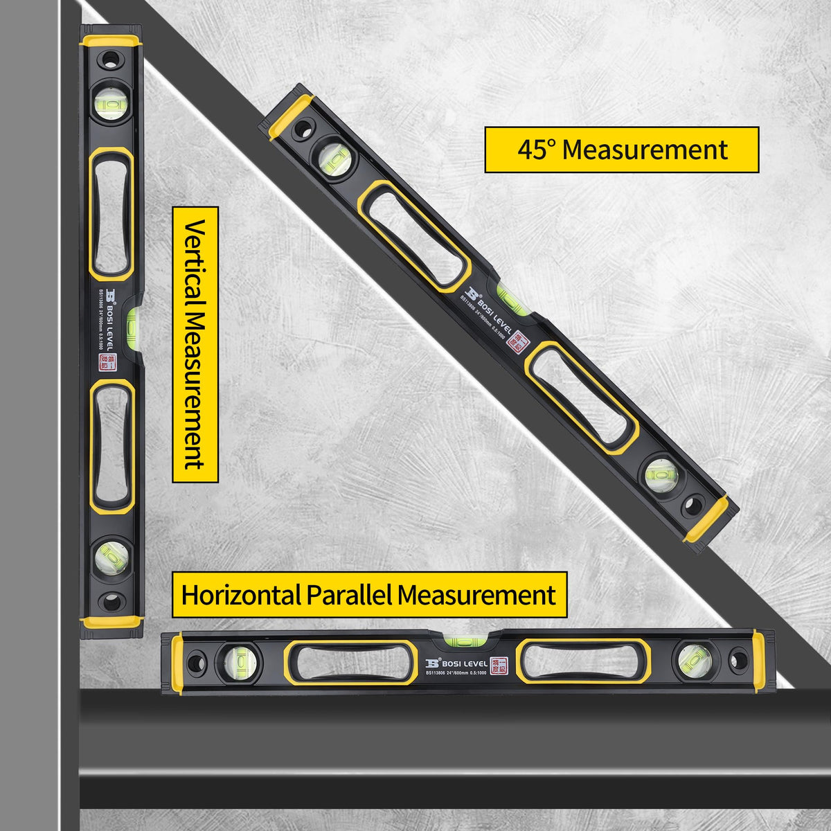 24-Inch/600mm Magnetic Bubble Level, Dual-View/High Strength Aluminum Alloy