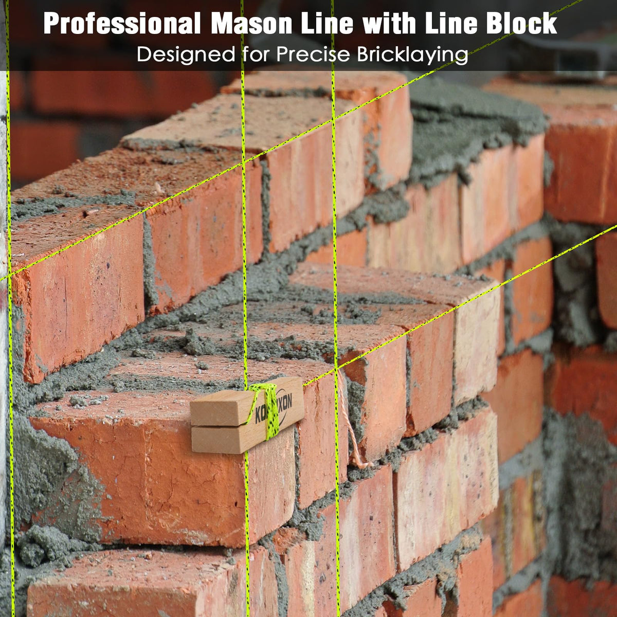 Konvixon 8PCS Mason String Line Set for Bricklaying, Alignment & Masonry