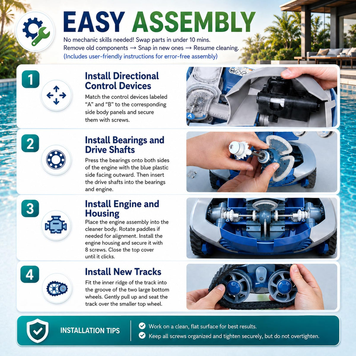Replacement Tune-Up Kit Fit forZodiac MX6 MX8 MX6EL MX8EL Pool Cleaners