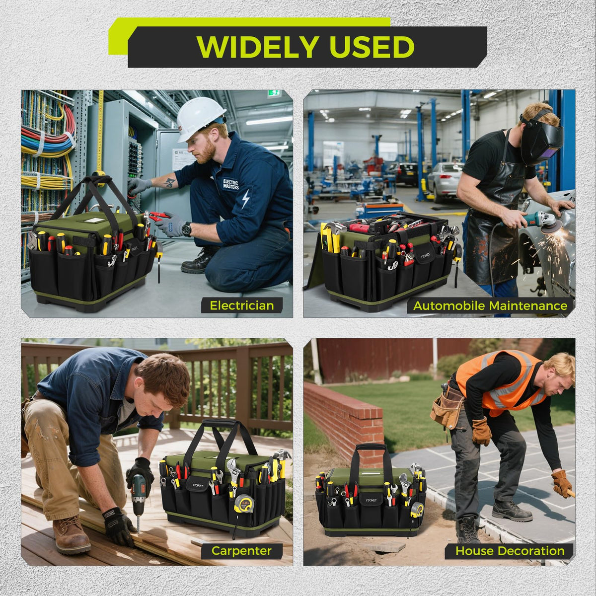 Heavy Duty Tool Bag 16-Inch, Tool Bags for men Toolbox Organizer Tote Gifts