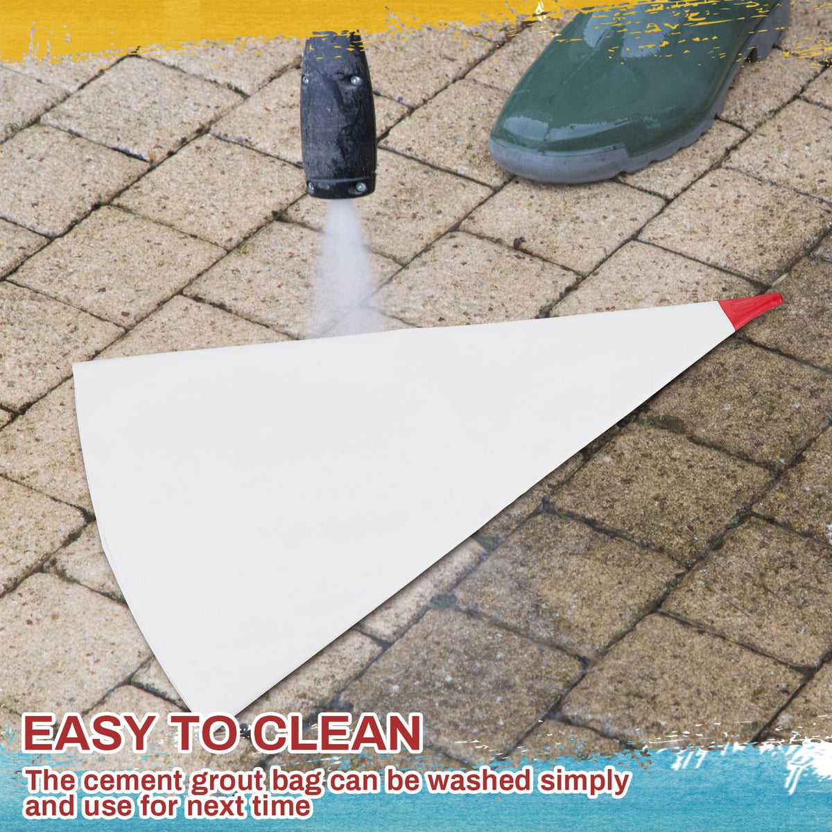 Gueevin 6 Pcs Masonry Mortar Bag for Tile, 13 x 24 Inch, Grout Bag