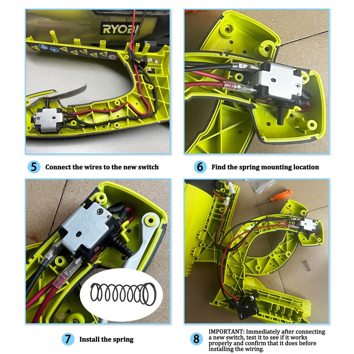 291632001 Genuine Switch Wiring Harness OME Part for Ryobi Leaf Blower (UL)