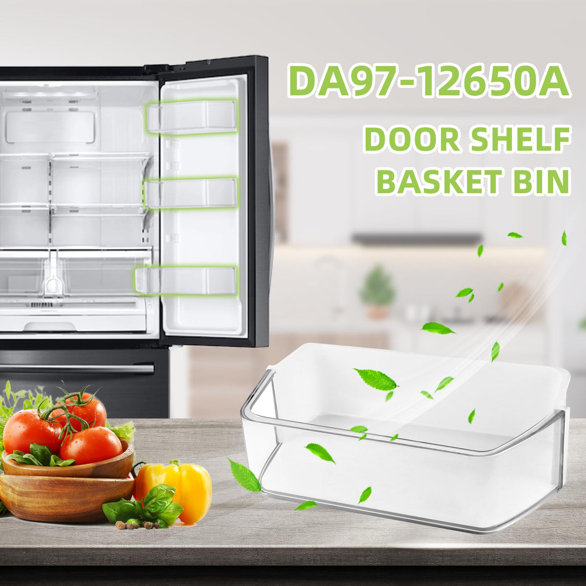 Upgraded DA97-12650A Refrigerator Door Shelf Bin (