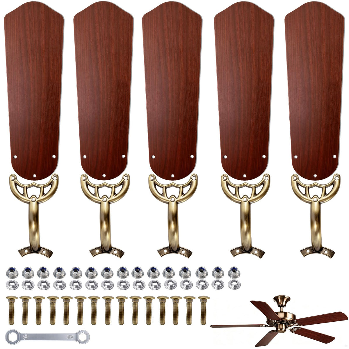 16 1/2" Replacement Fan Blades and Arms for 42 Inch Ceiling Fans