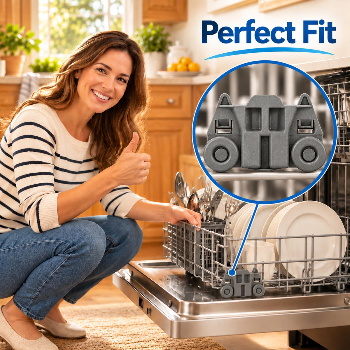 UPGRADED W10195417 (Packs of 4), Dishwasher Wheels