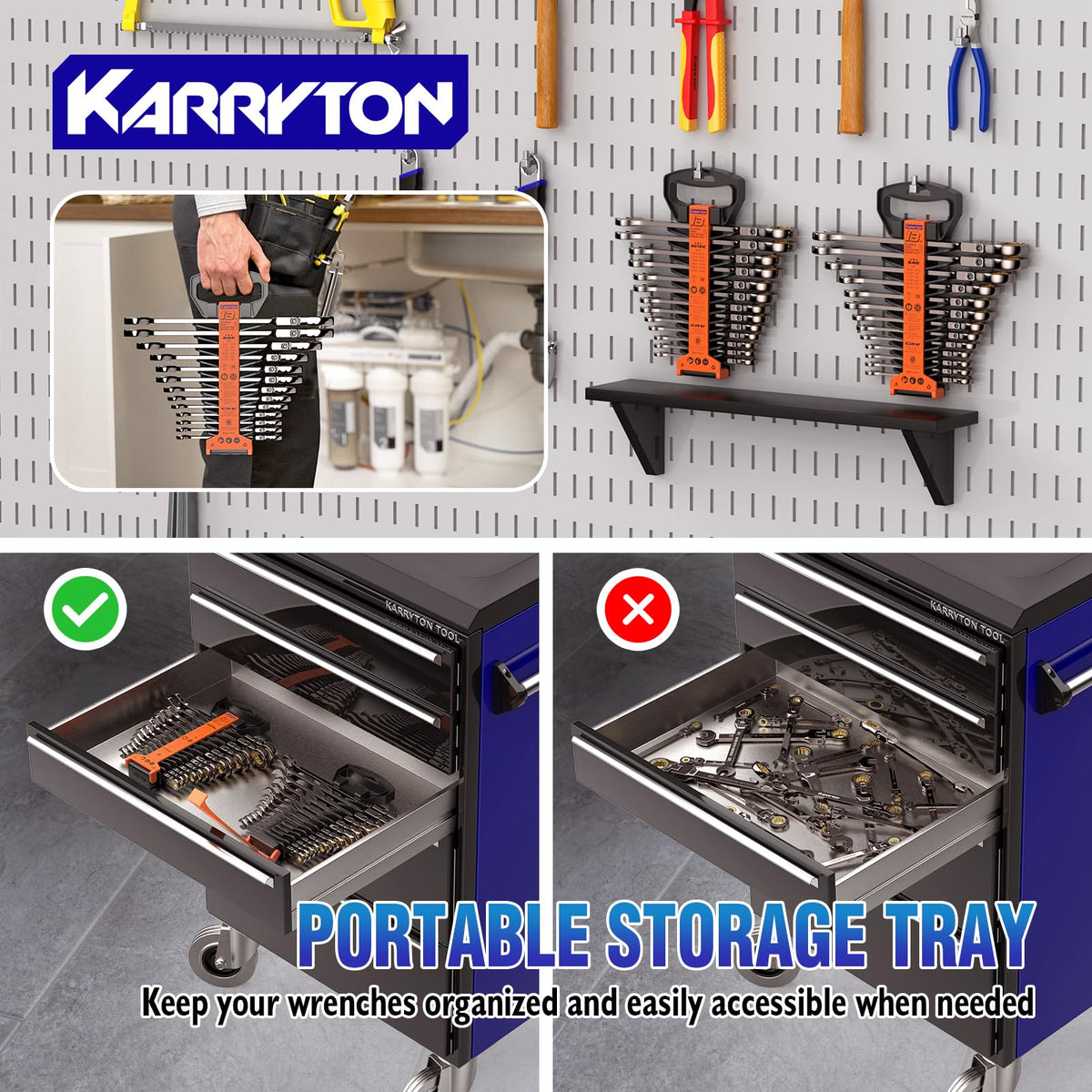 KARRYTON 26-Piece Flex head Ratchet Wrenches Set (Metric & SAE)