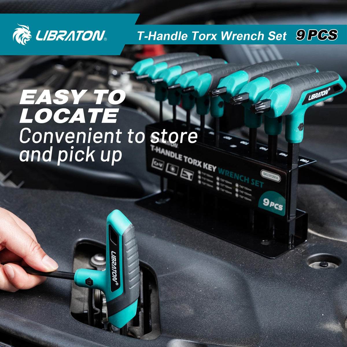 LIBRATON T Handle Torx Set T10-T50, Torx T Handle Set, Torx Wrench Set