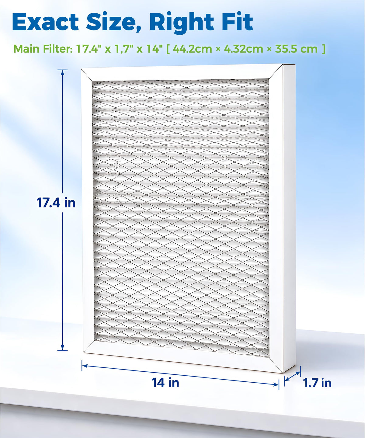 4 Pack 14 x 17.5 x1.75 MERV 13 Dehumidifier Replacement Filter