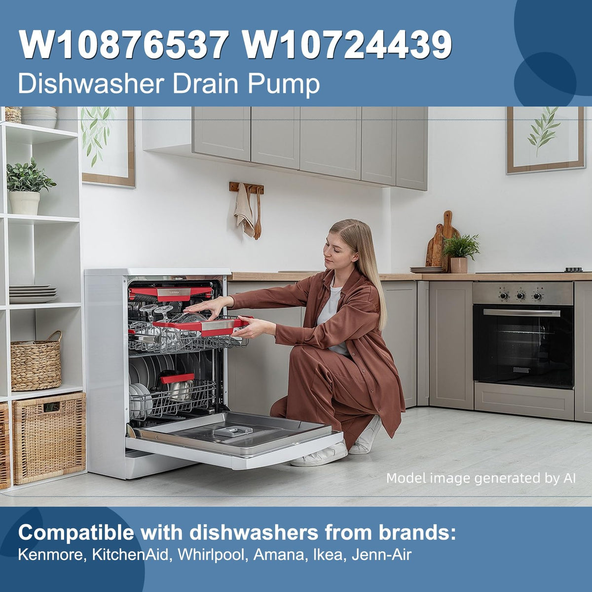 W10876537 W10724439 Dishwasher Drain Pump