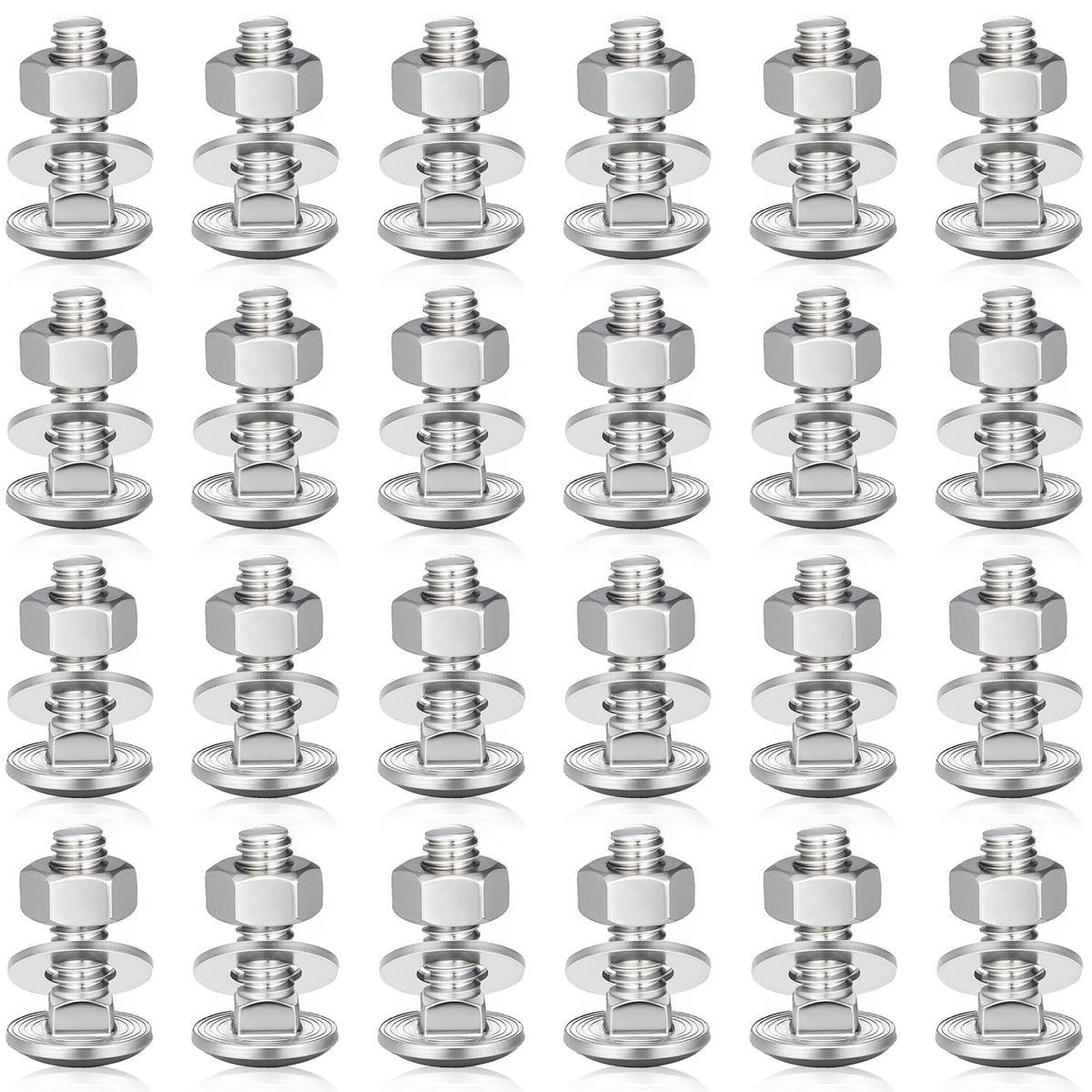 Zonon 25 Sets 3/8-16 x 1" Carriage Bolts and Nuts Kit,Silver
