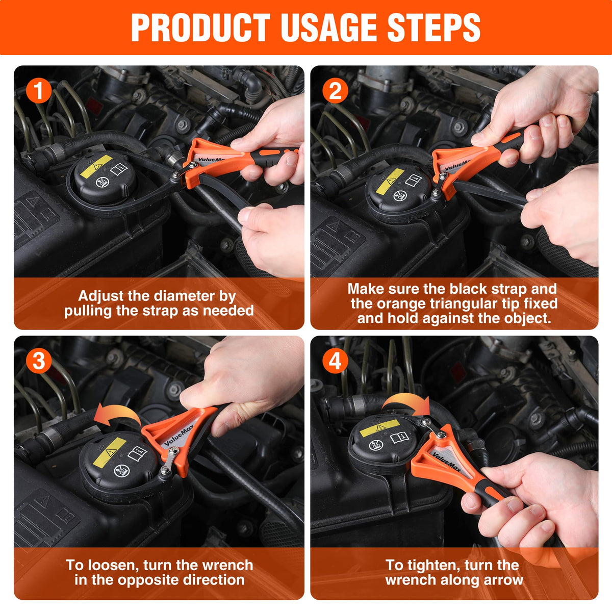 ValueMax Strap Wrench 2-piece, Adjustable Oil Filter Wrench Set