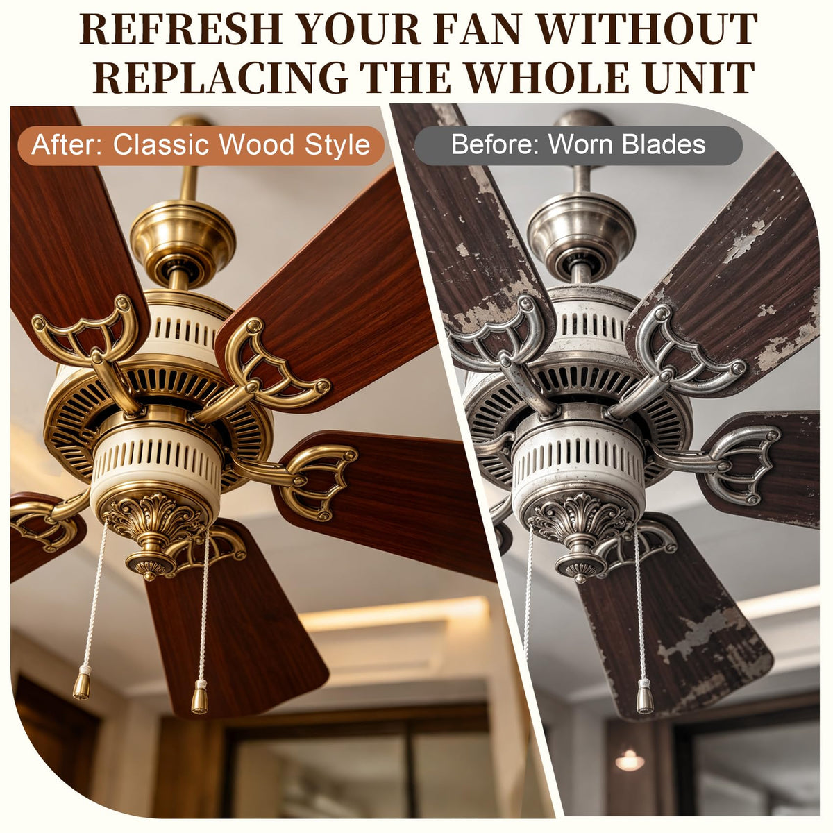 16 1/2" Replacement Fan Blades and Arms for 42 Inch Ceiling Fans