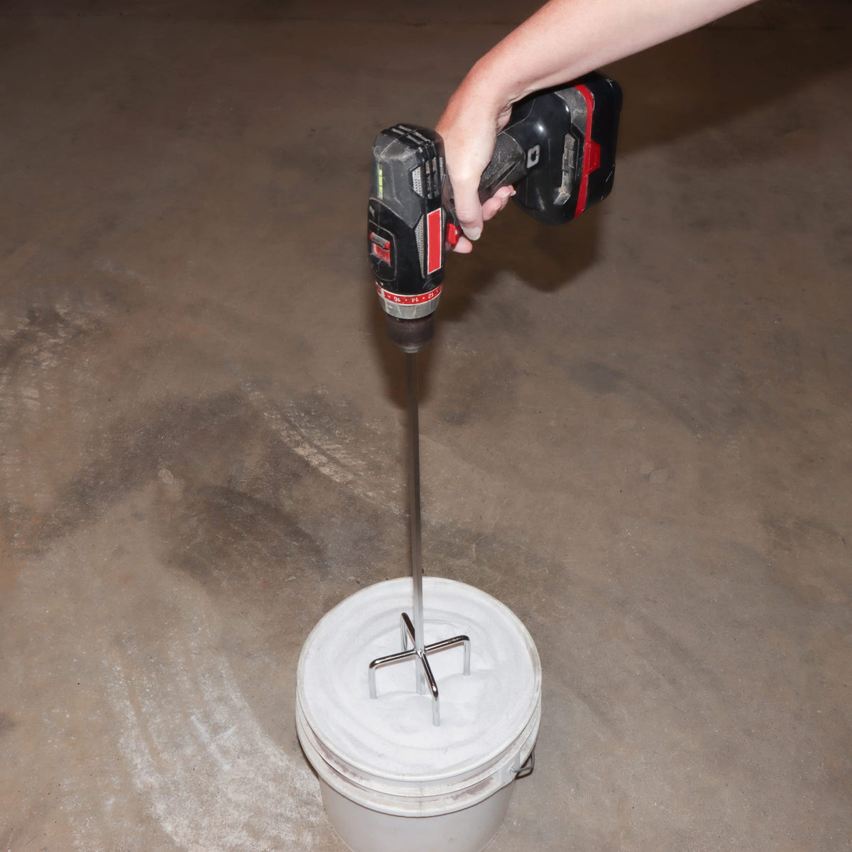 ABN Mortar and Paint Mixer Drill Attachment, 24 Inch Box Paddle with 5 Inch Head for 1 to 5 Gallon Buckets, Chrome Plated Stirrer for Thinset, Grout and Cement