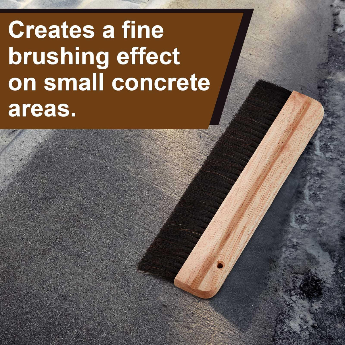 Singhoow 2 Pcs Concrete Broom 12" Masonry Brush, Wood Backed & Horsehair