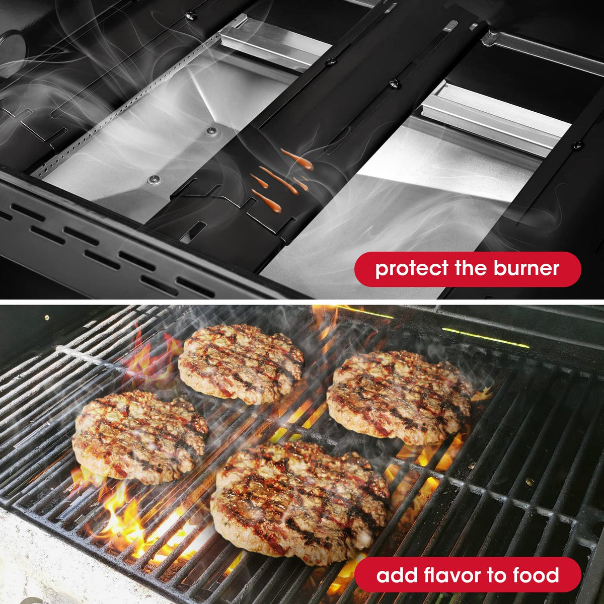 Unicook 5 Pack Adjustable Grill Heat Plates Burner Covers, 11.75-21 in L
