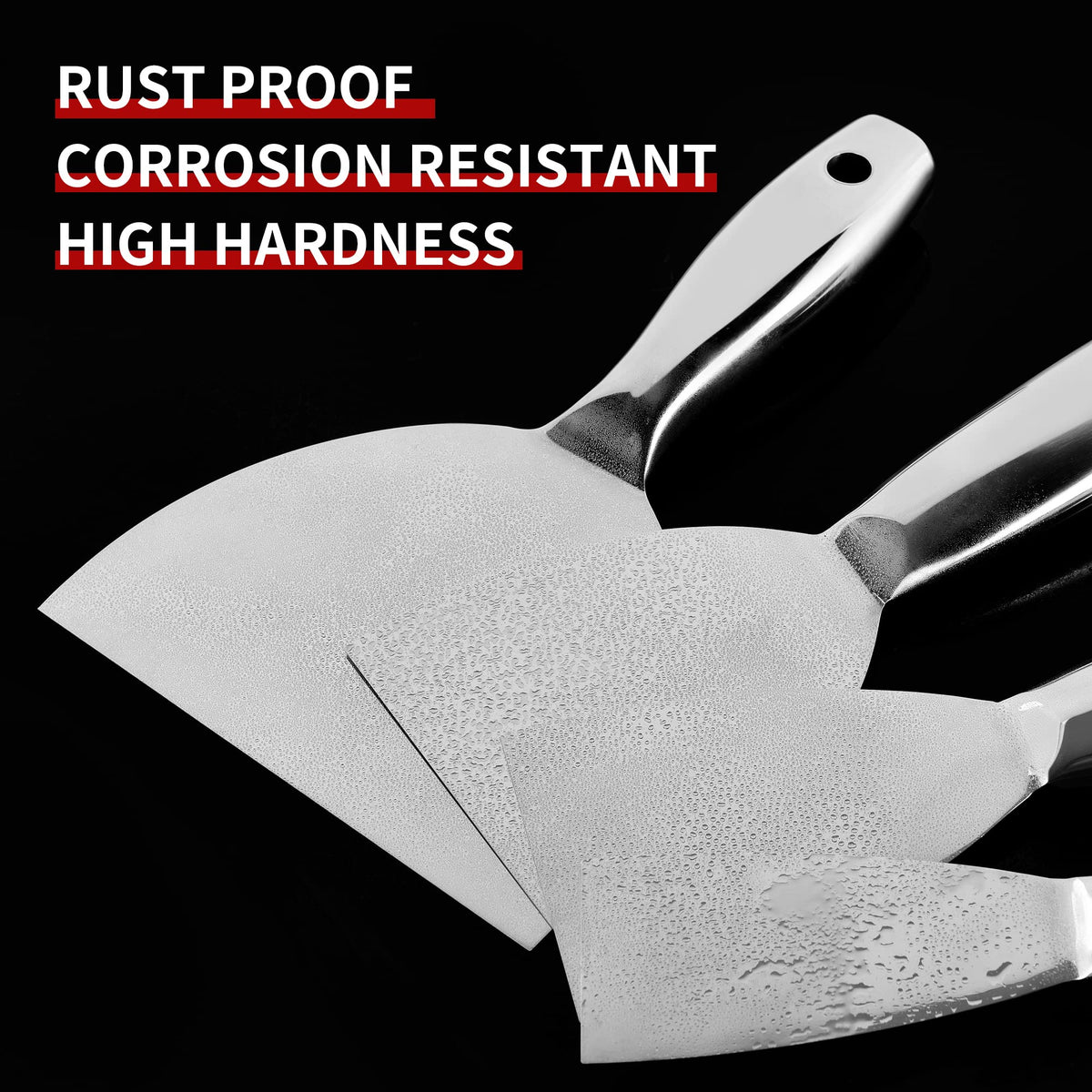 Fishark Putty Knife Set, 2" 3" 4" 6" 8" All-Stainless Steel Scraper, 5Pcs