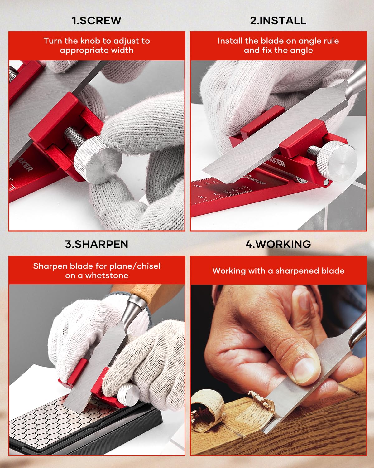 Saker Chisel Sharpening Jig, Chisel Sharpener,Wood Honing Guide