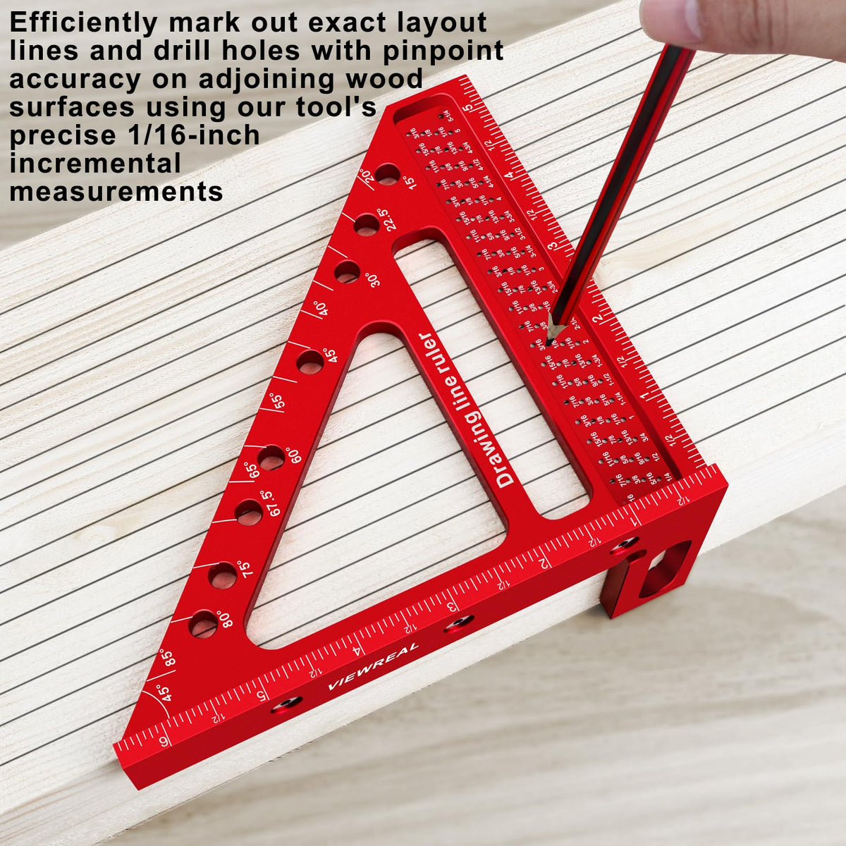ViewReal Large Carpenter Square, 3D Multi Angle Measuring Ruler