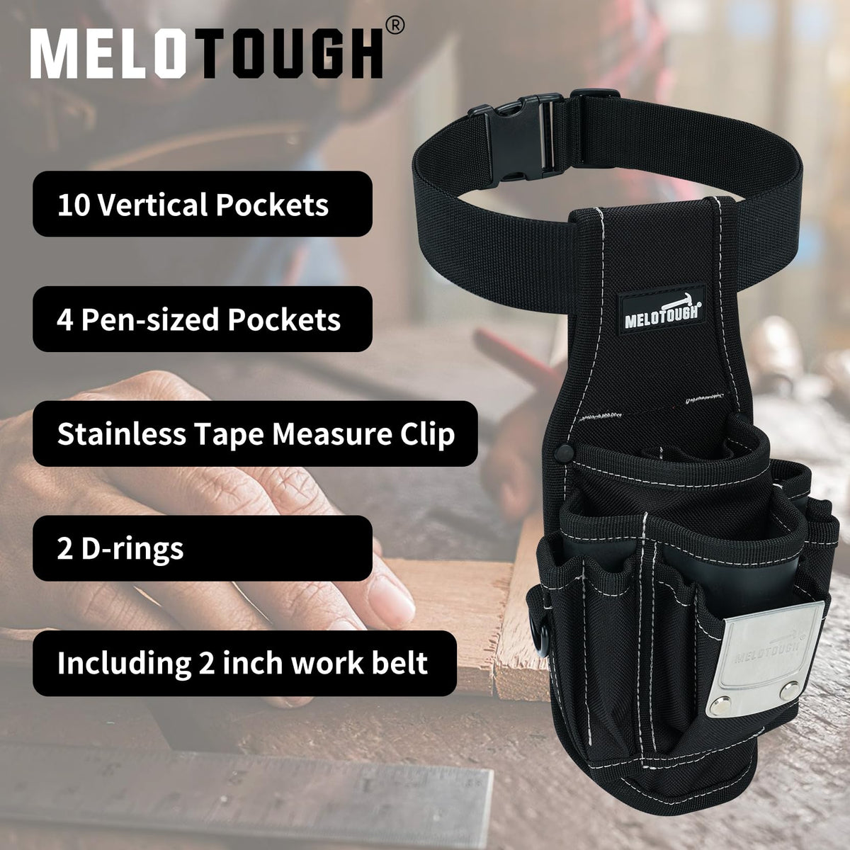 MELOTOUGH Small Tool Pouch Electrican Clip on Tool Pouch,Tool Belt Pouch with Belt Clip Tooo Holster Mini Electrican Tool Holder with Sanp Clip