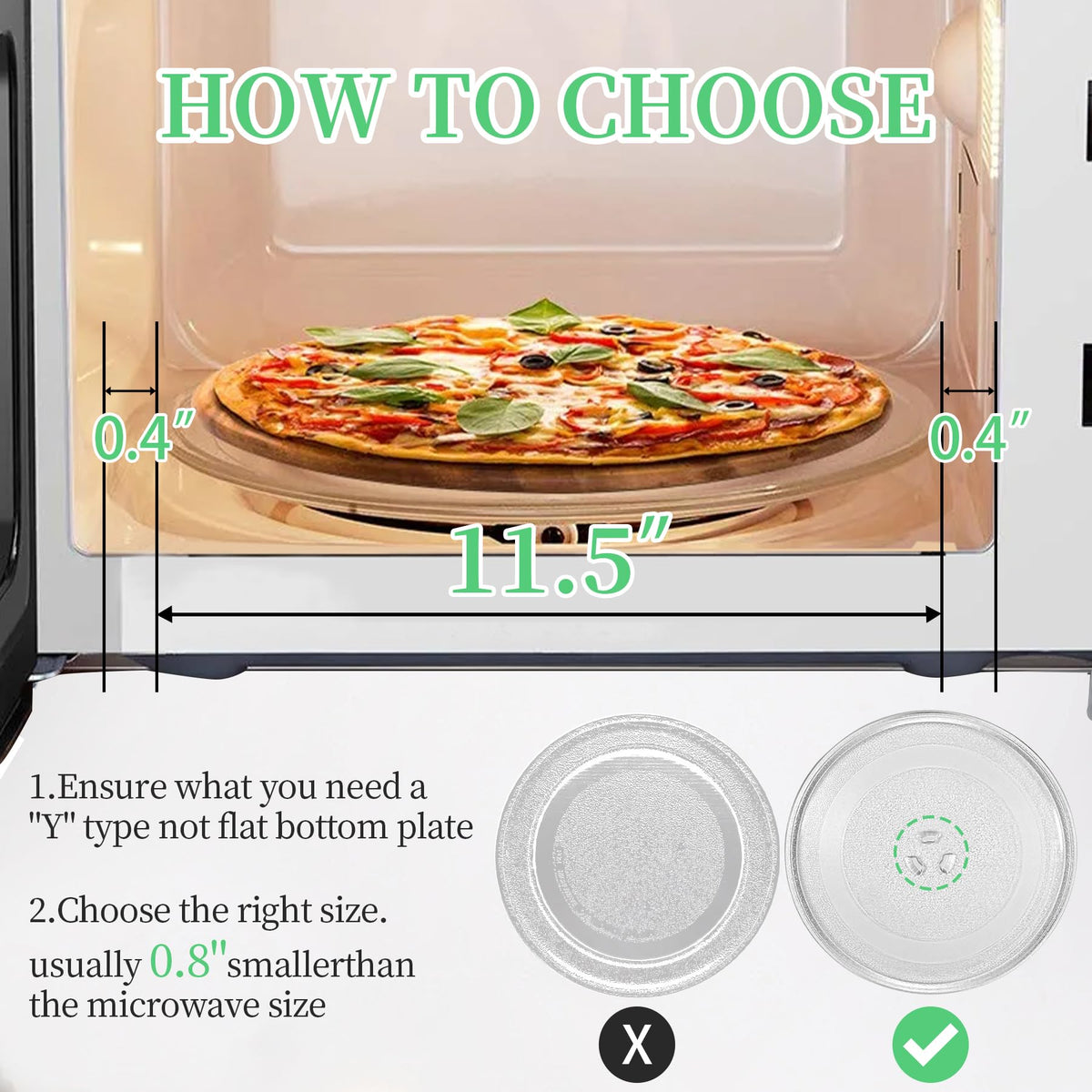 11.5" Universal Microwave Plate Replacement Glass Turntable| Fits LG, GE, Panasonic, Frigidaire, Farberware & More