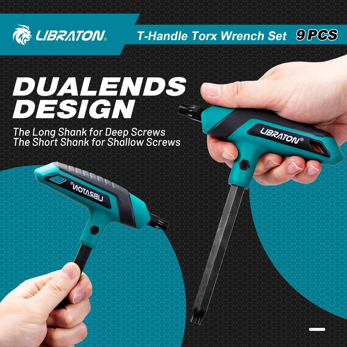 LIBRATON T Handle Torx Set T10-T50, Torx T Handle Set, Torx Wrench Set