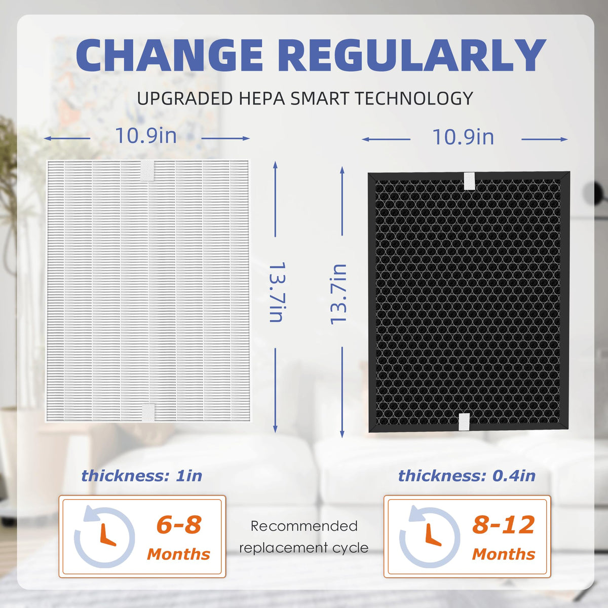 Pulluty 5510 5520 5530 HEPA Air Purifier Filter Q Replacement for Winix 5510 5520 5530 Plasmawave Air Purifier H13 True HEPA Carbon Filter,# 1712-0123-00,2 Set