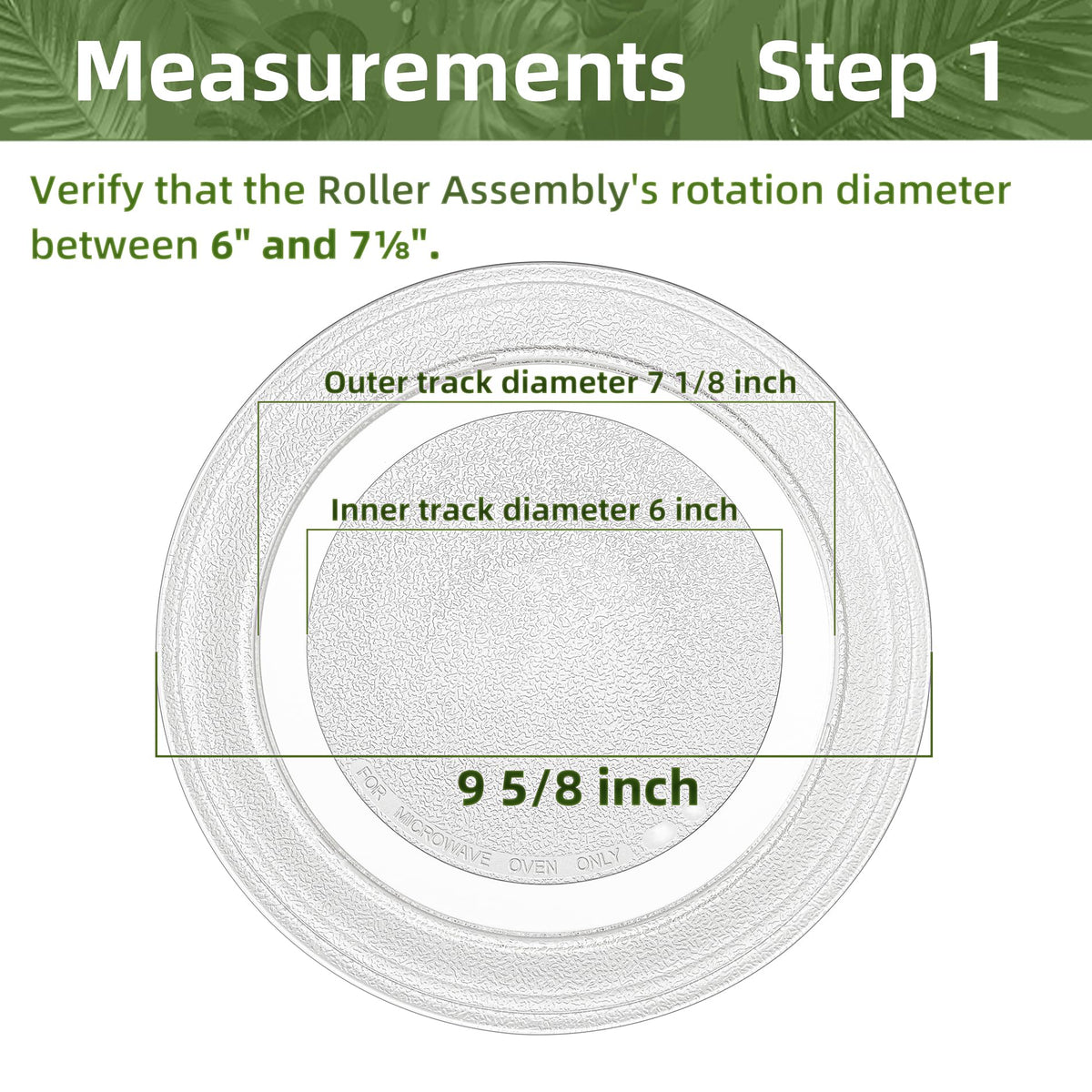 Gemroom 9.6" Microwave Turntable Plate Compatible with GE WB49X10134, 9 5/8 inch Replacement Microwave Glass Plate for LG 3390W1A035A 3390W1A035C and WPW10315165 Whirlpool Microwave Glass Tray