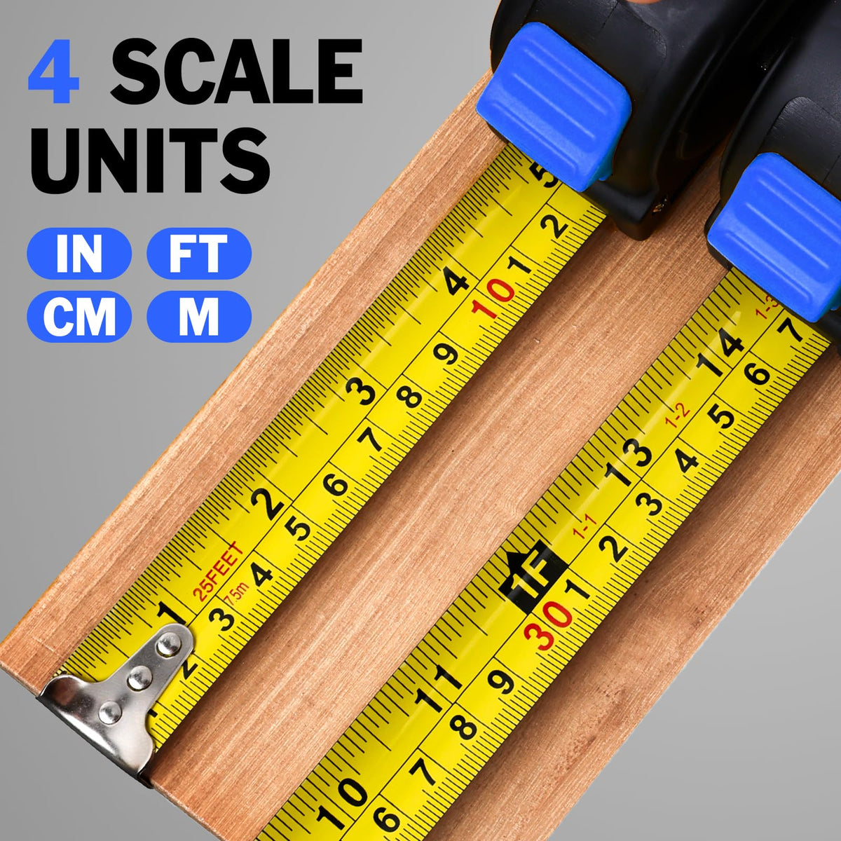 Tape Measure 25 ft, 12 Pack Bulk Easy Read Measuring Tape Retractable, Self-Locking Measurement Tape 25 FT by 1 in