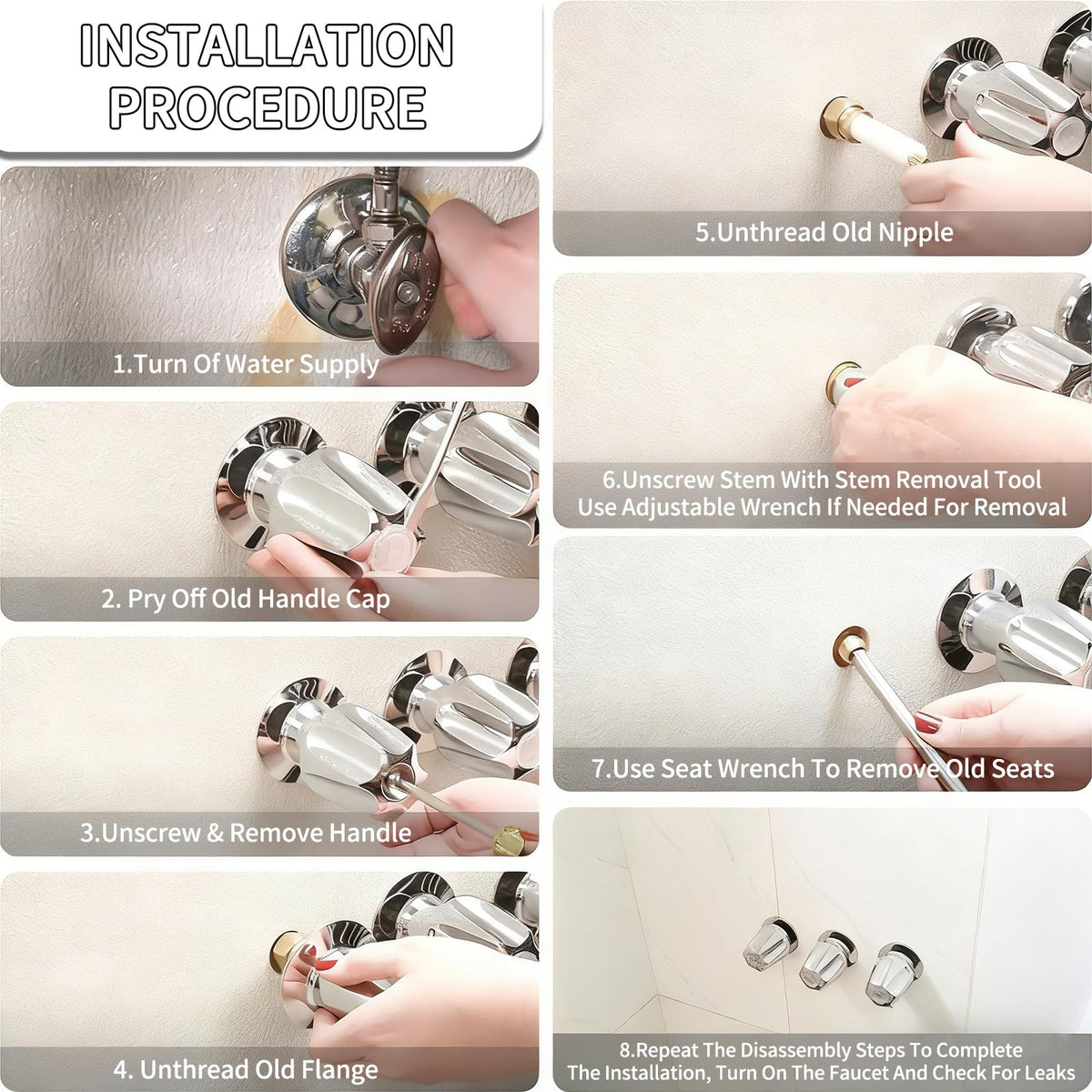 Bathtub and Shower 3-Handle 39619 Remodel/Rebuild Trim Kit for Price Pfister Verve Faucets, Knob Handles 12H-2H, 12H-2C, 12H-18D Stems (Brushed Nickel Finish)