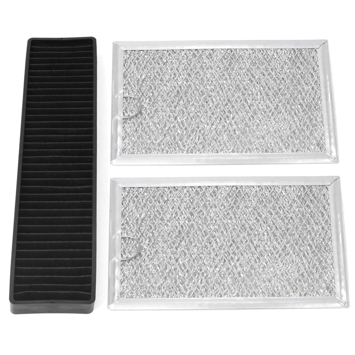 GLOXTED Microwave Filter Set Compatible with GE JVM7195SK6SS PNM9216SK5SS JVM7195EK5ES JNM7196DK5BB JVM7195DK5WW JNM7196SK6SS Microwave Oven Grease & Charcoal Filters Replacement Part, 3 Pack