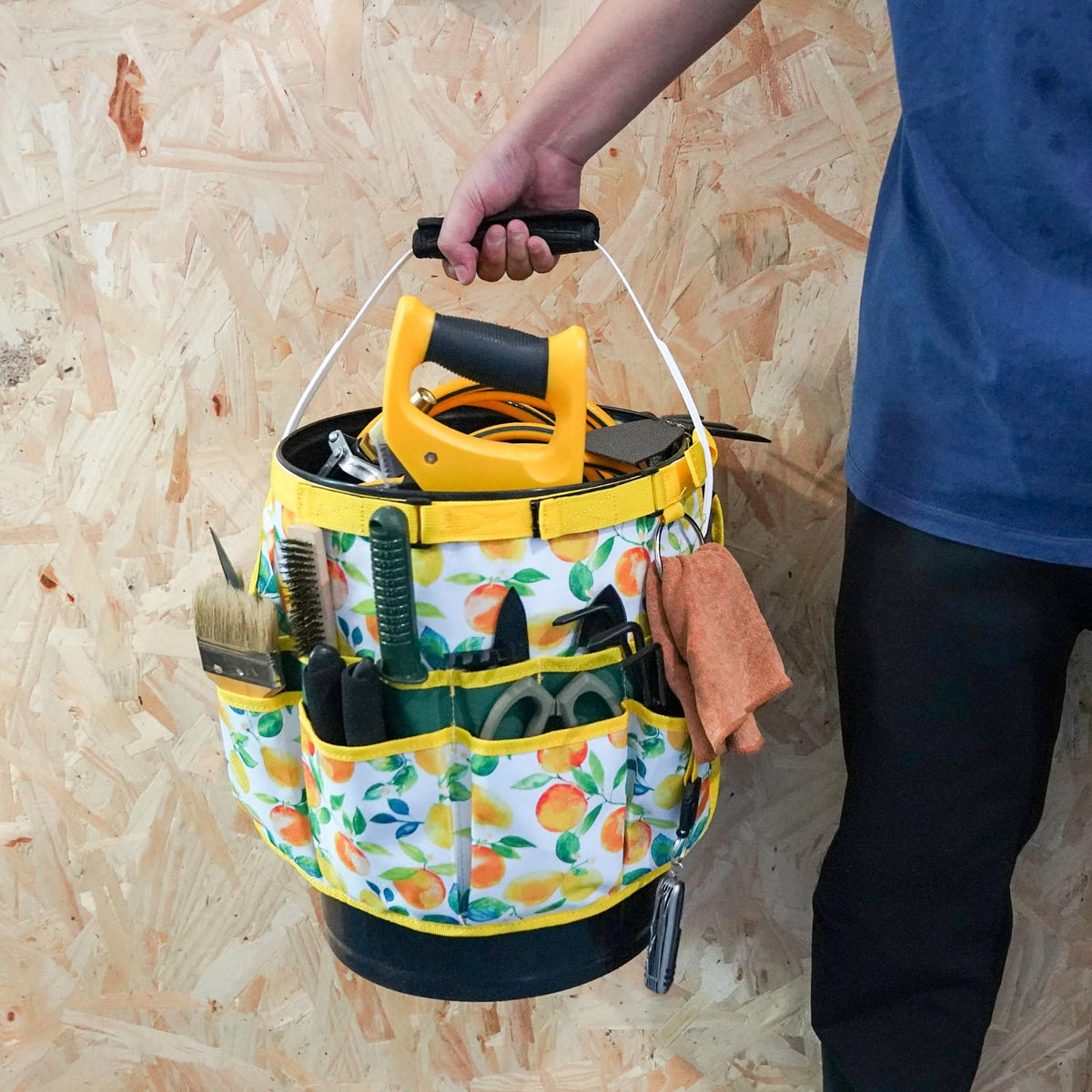 MELOTOUGH Bucket Caddy Organizer Bucket Tool Organizer for Garden Tools Fit 3.5 to 5 Gallon Bucket