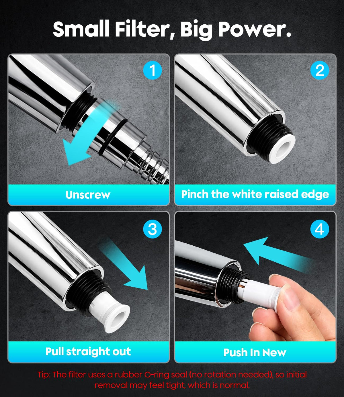 Handheld Shower Head High Pressure – Magnetic Holder,9 Spray Modes with Power Wash for Pets&Tile&Toilet, Filtered for Softer Skin & Shinier Hair, 1.8GPM, Stainless Steel Hose