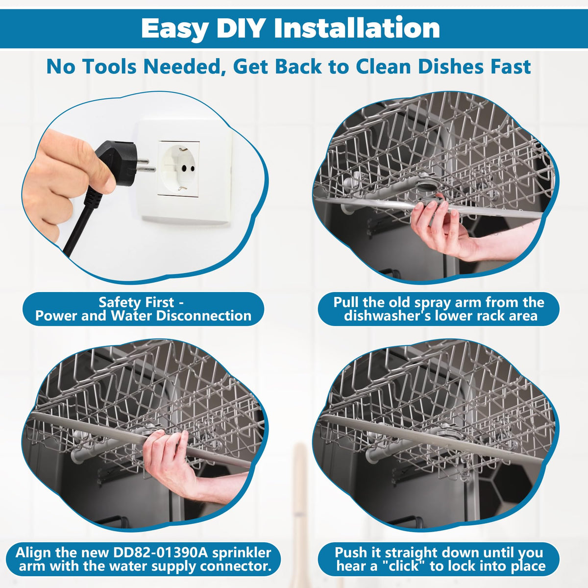 DD82-01390A Middle Nozzle -Middle Dishwasher Spray