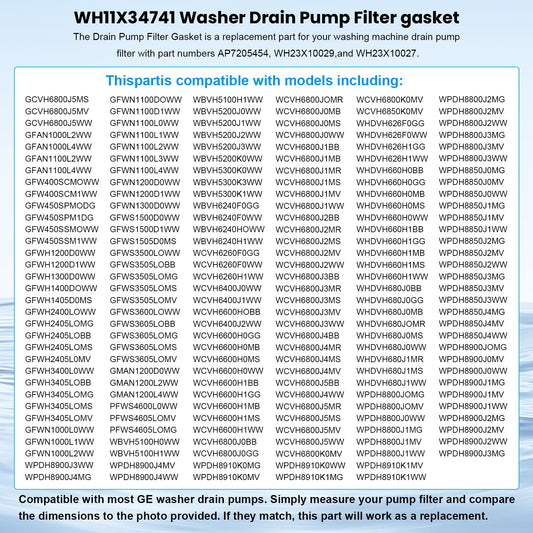 WH11X34741 Washer Drain Pump Filter gasket