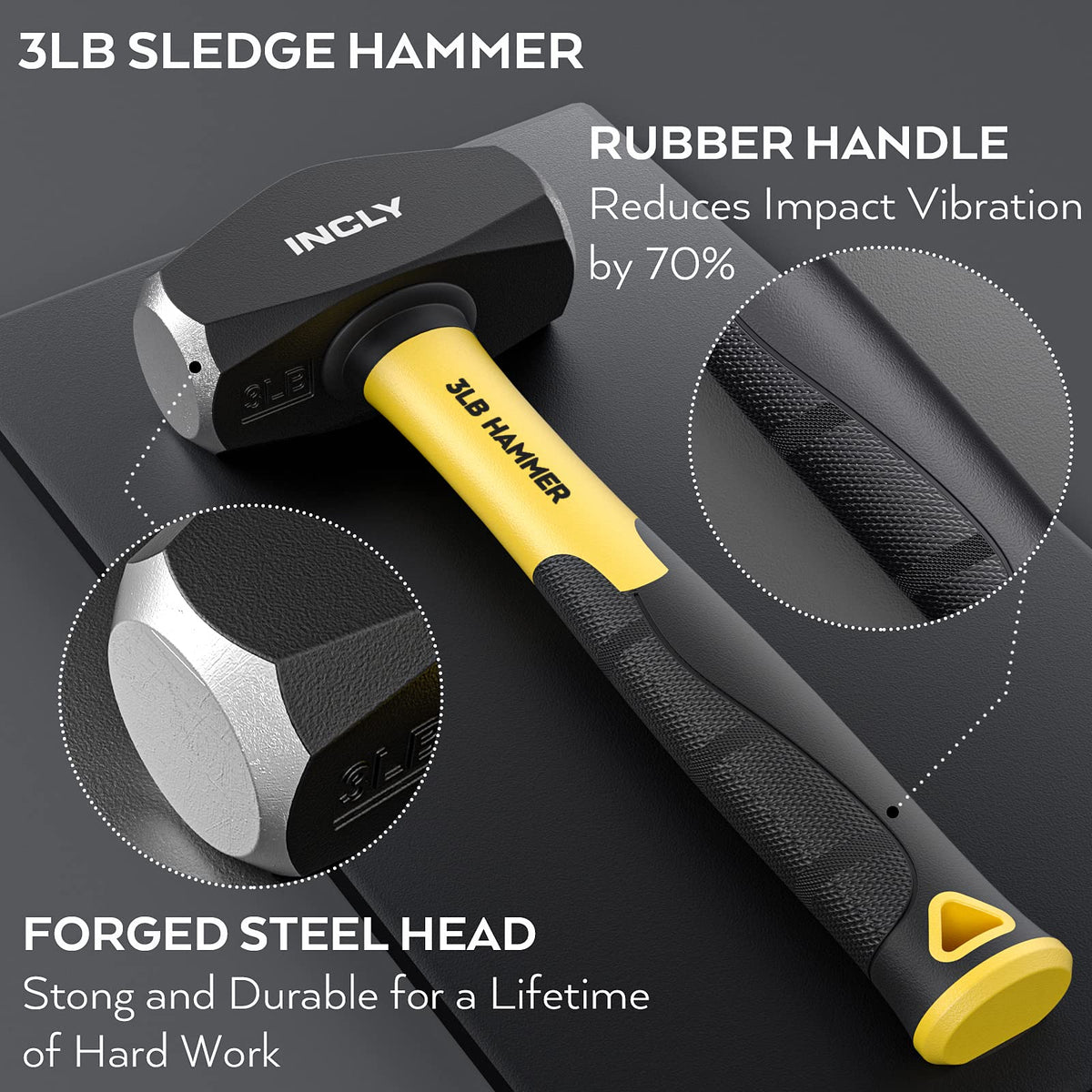 INCLY 4 PCS Geology Rock Pick Equipment Kit, Rock Hammer and Chisel Set