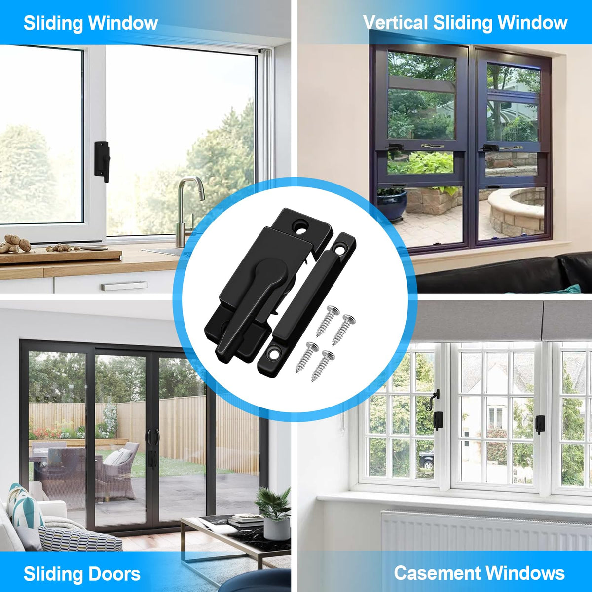 HIMOMO 10 Pack Window Latch, White Sash Window Locks Window Latches Tilt Window Latch Cam Action Security Window Locks Replacement Window Locks for Horizontal Sliding Windows Double Hung