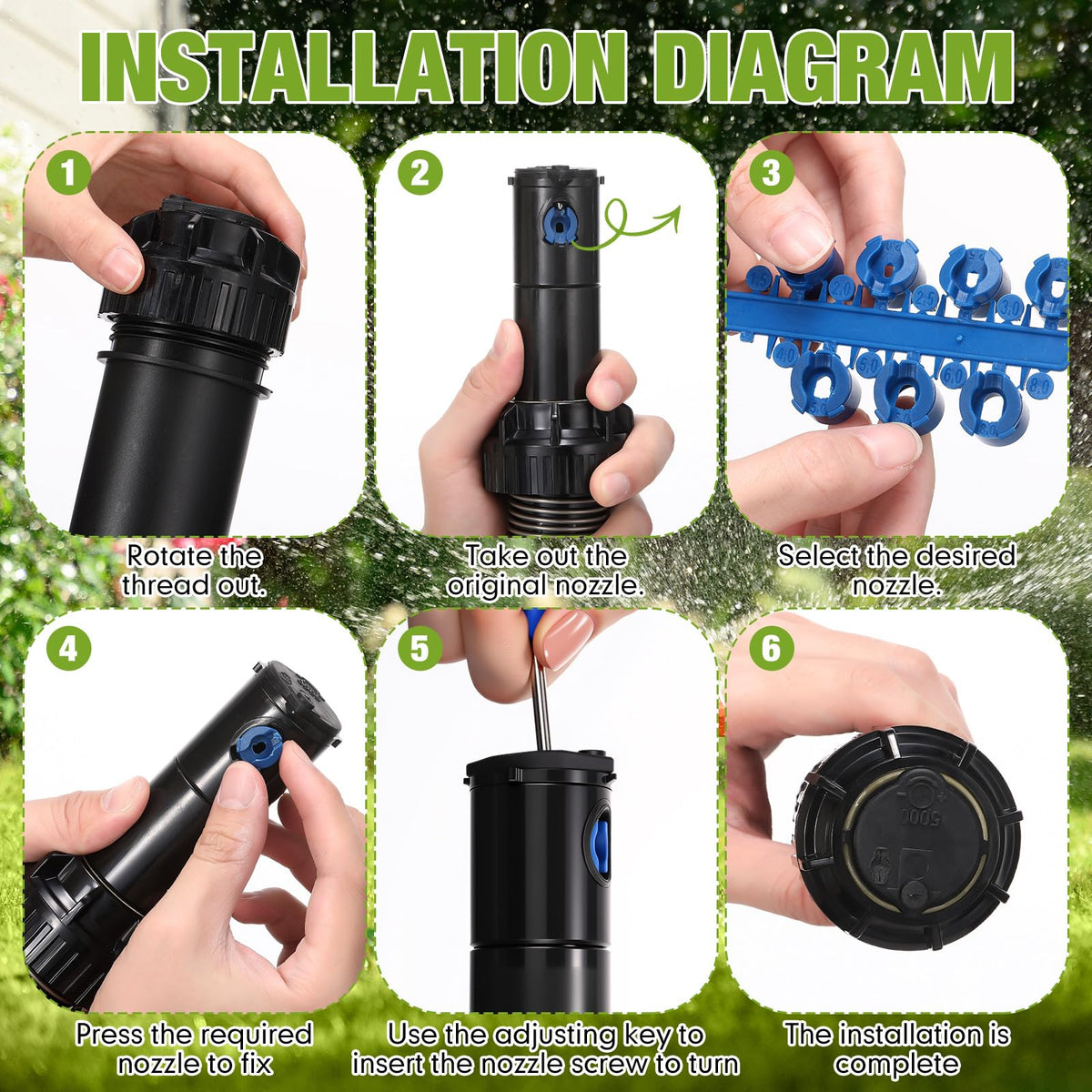 Chicmount 4 Pack Sprinkler Head Compatible with Rain Bird 5000 Series