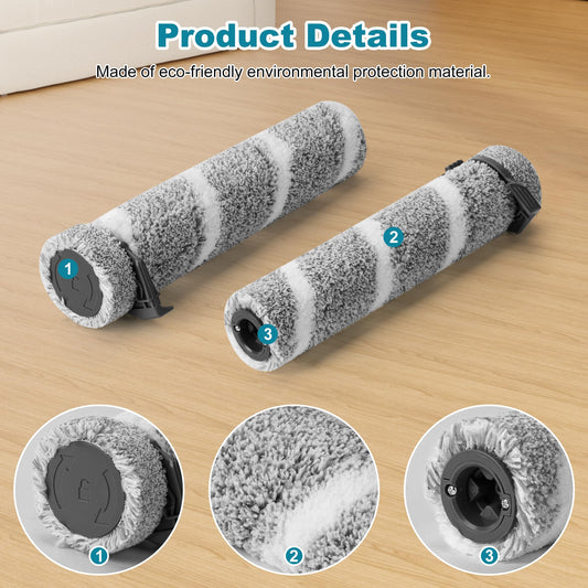 4111A 4109 Brush Roll Filter Replacement Kit for Bissell CrossWave Edge Cordless Multi-Surface Hard Floor Cleaner Wet Dry Vacuum, 3 HEPA Filters, 3 Brush Roll, 1 Cleaning brush, 1640897, 1648660
